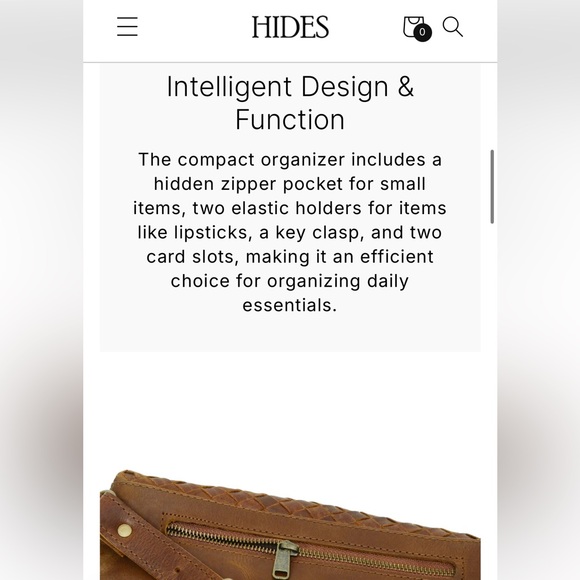 NWT HIDES Nexus Handcrafted Woven Leather Crossbody Belt Bag Fanny Pack Cognac - Picture 10 of 16